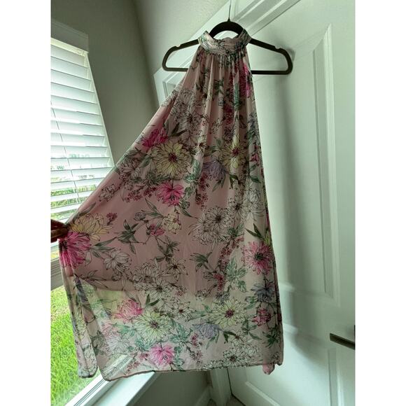 H&M Floral Crepe Dress in Blush Size 8 NWT - Picture 4 of 6